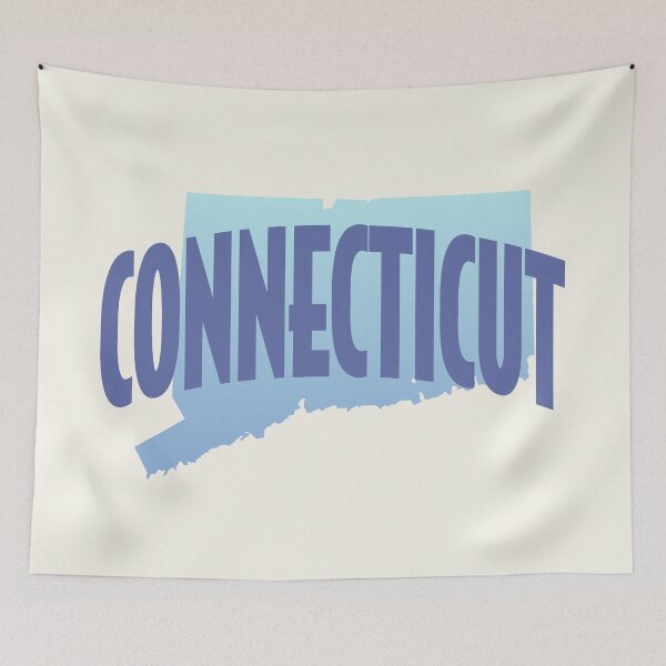 Item preview, Connecticut - Retro Style Curved Text with State Shape designed and sold by chosenhomes.