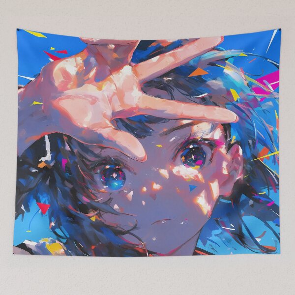 Item preview, Ai Hoshino vibrant abstract portrait in Oshi no Ko anime designed and sold by earlobejerk.