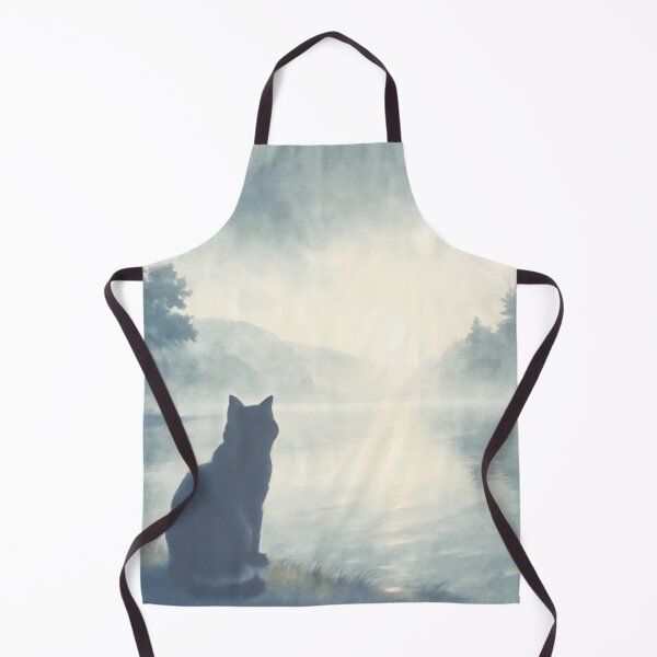 Item preview, Morning Prayer: Zen Cat and the Misty Lake (朝の祈り:禅猫と霧の湖) designed and sold by TakaArtWorks.