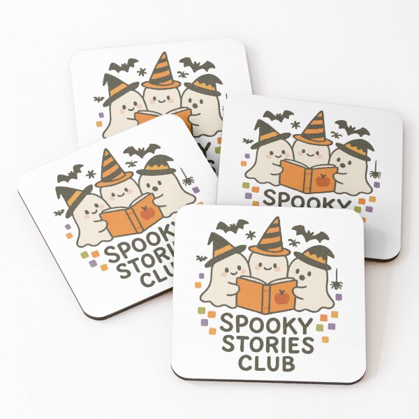 Item preview, Spooky Stories Club | Cute Halloween Ghosts Reading Design designed and sold by inkoutninja.