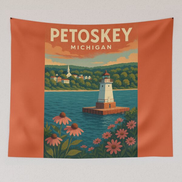 Item preview, Petoskey Michigan Vintage Travel Design designed and sold by American Travels.