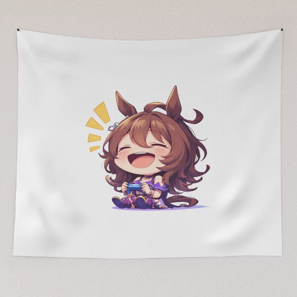 Item preview, Agnes Tachyon Uma Musume Pretty Derby Anime Cute Chibi Playing Video Game designed and sold by earlobejerk.