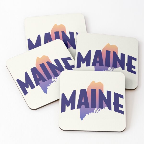 Item preview, Maine - Retro Style Curved Text with State Shape designed and sold by chosenhomes.
