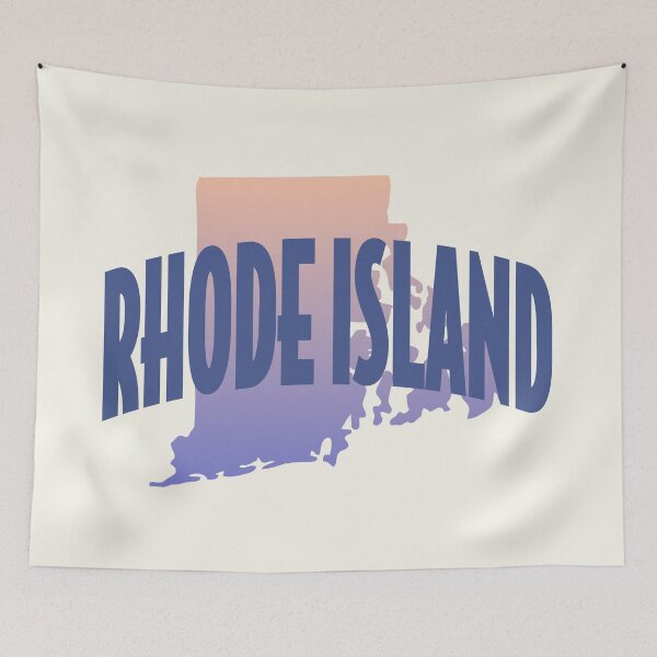 Item preview, Rhode Island - Retro Style Curved Text with State Shape designed and sold by chosenhomes.
