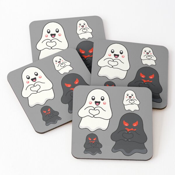 Item preview, Happy and Bad 13 Kawaii Halloween Heart Hands Ghost Pack designed and sold by DibujandoPorfa.