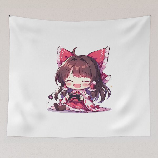 Item preview, Reimu Hakurei Touhou Anime Girl Cute Chibi Playing Video Game designed and sold by earlobejerk.