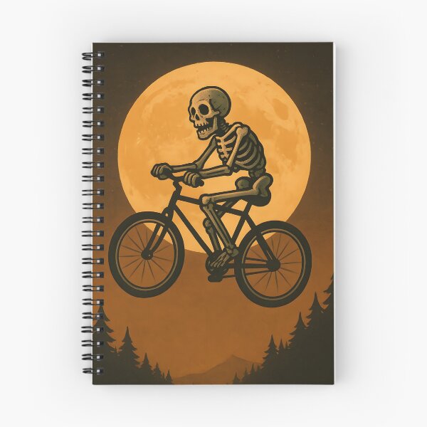 Item preview, Haunted Ride – Halloween Skeleton Biker Flying over Moon designed and sold by wildexperience.
