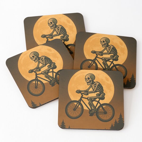 Item preview, Haunted Ride – Halloween Skeleton Biker Flying over Moon designed and sold by wildexperience.