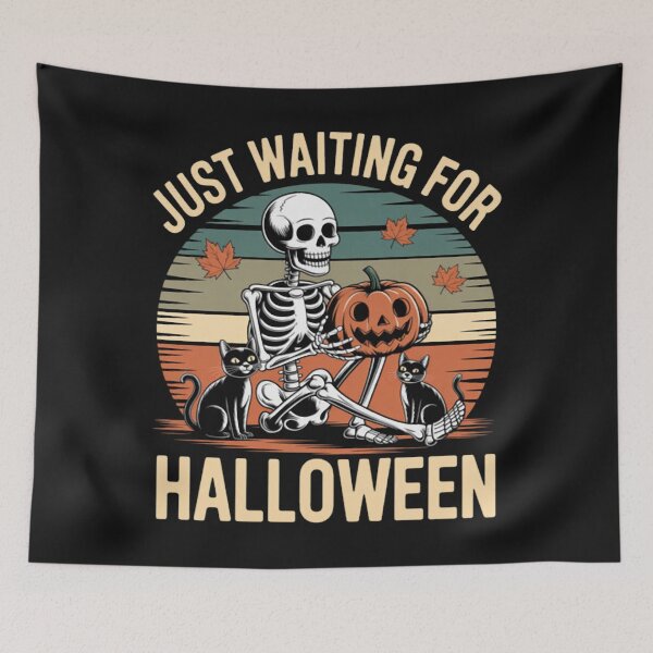 Item preview, Just Waiting for Halloween Skeleton Coffee Jack Or Lantern designed and sold by Vastingan.