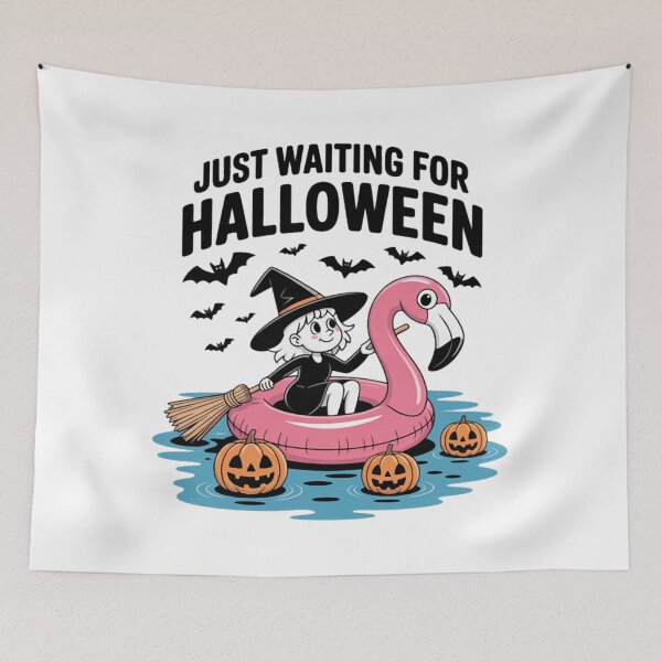 Item preview, Just Waiting for Halloween Witch Summer Pumpkins Pool designed and sold by Vastingan.