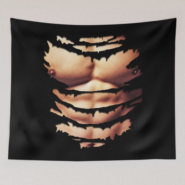 Item preview, Printed Realistic Chest Six Pack Abs Muscles Funny Halloween designed and sold by JaedenMurphy6.