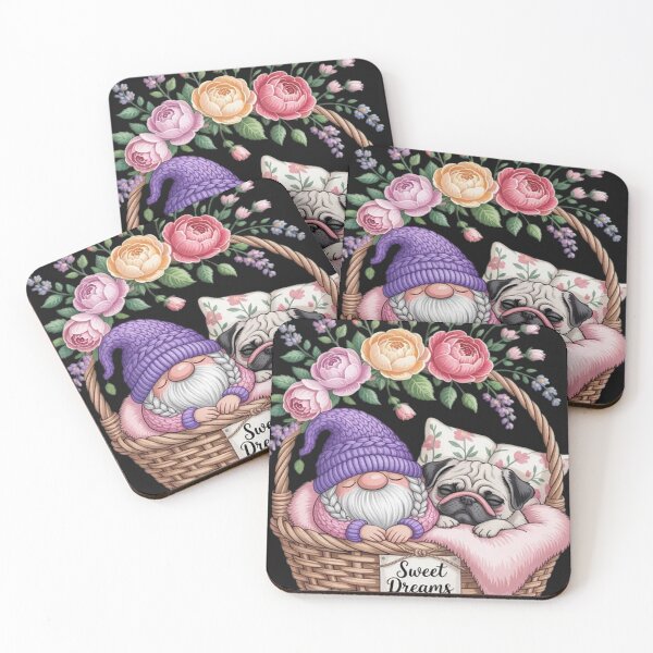 Item preview, Pug Dad Sleeping In Floral Shabby Chic Bedding With Cute Pug designed and sold by GarinaguHN.
