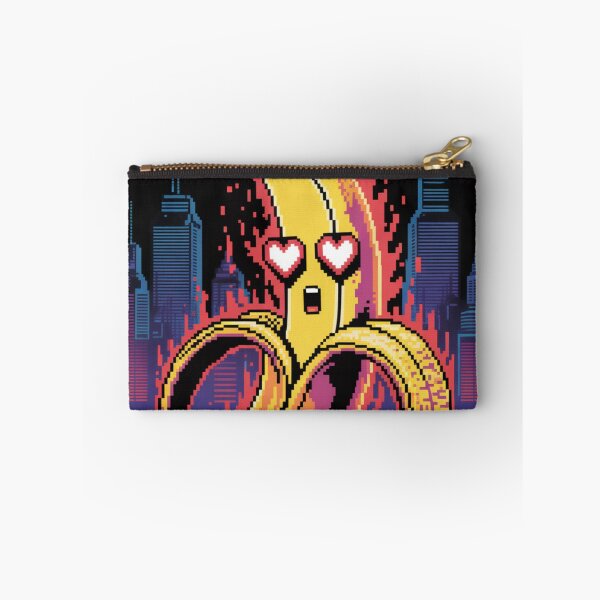 Aperçu de l'œuvre BOONANA Pixel Art Synthwave Banana Love Design créée et vendue par PNG PAPER STUDIO.