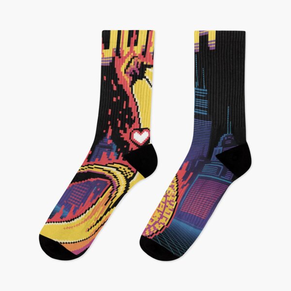 Item preview, BOONANA Pixel Art Synthwave Banana Love Design designed and sold by PNG PAPER STUDIO.