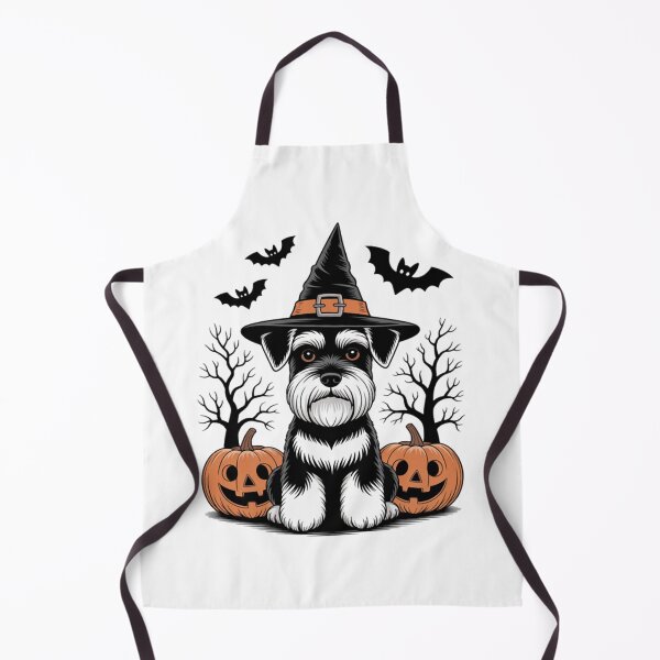 Item preview, Miniature Schnauzer Witch Hat Halloween Spooky Bats Pumpkins designed and sold by Ikwalima.