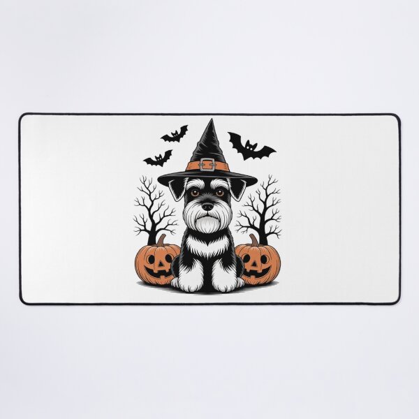 Item preview, Miniature Schnauzer Witch Hat Halloween Spooky Bats Pumpkins designed and sold by Ikwalima.