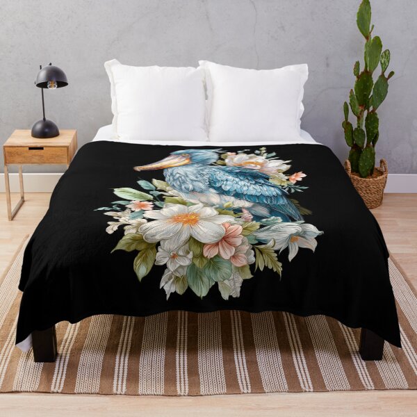 Item preview, Shoebill stork floral design designed and sold by JoRealm.