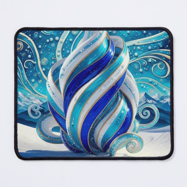 Item preview, Blue and White Abstract Sculpture in Snowy Mountain Landscape  designed and sold by Vicky Brago-Mitchell®.