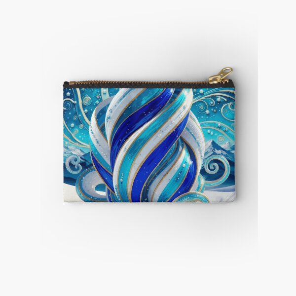 Item preview, Blue and White Abstract Sculpture in Snowy Mountain Landscape  designed and sold by Vicky Brago-Mitchell®.