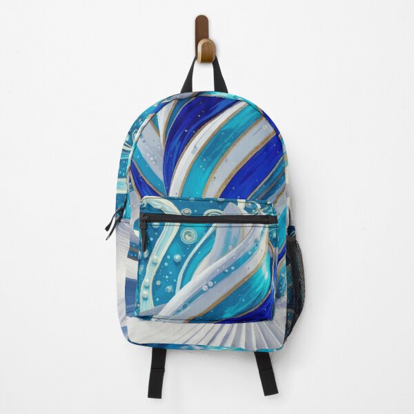 Item preview, Blue and White Abstract Sculpture in Snowy Mountain Landscape  designed and sold by Vicky Brago-Mitchell®.