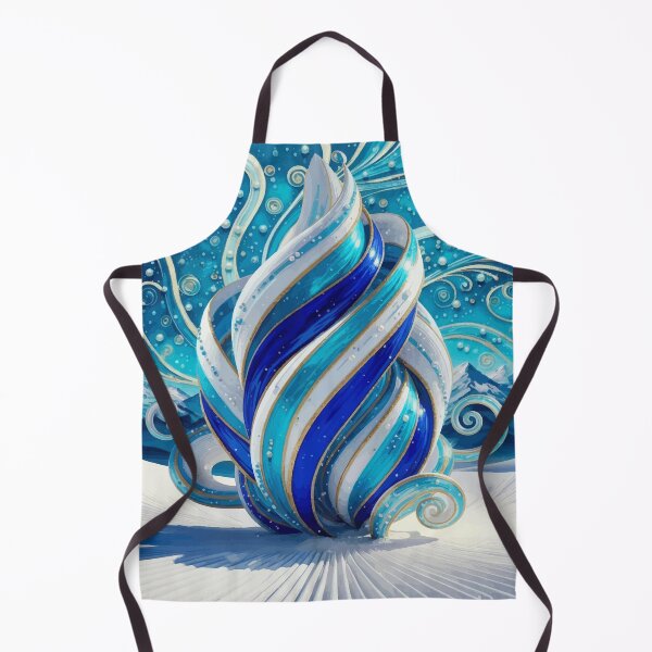 Item preview, Blue and White Abstract Sculpture in Snowy Mountain Landscape designed and sold by Vicky Brago-Mitchell®.