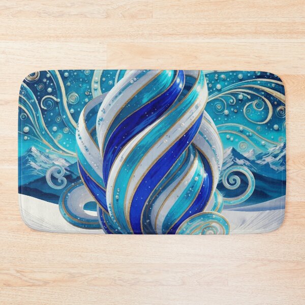Item preview, Blue and White Abstract Sculpture in Snowy Mountain Landscape  designed and sold by Vicky Brago-Mitchell®.