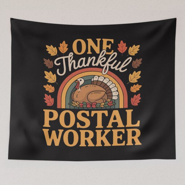 Artikelvorschau, Ein dankbarer Postangestellter Thanksgiving Herbstblätter Regenbogen entworfen und verkauft von Ikwalima.