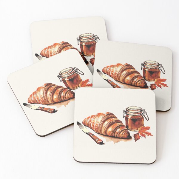 Item preview, Cozy Croissant & Jam | Autumn Breakfast Art Print by Anne Brooke Art designed and sold by Anne Brooke Art.