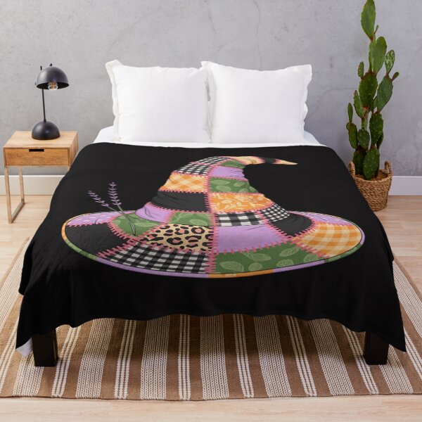 Item preview, Patchwork Witch Hat Halloween Quilt designed and sold by Ikwalima.