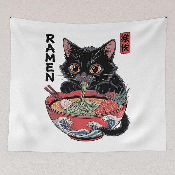 Item preview, Cat Ramen Japanese Funny Kawaii Cat Cute designed and sold by tearbytea.