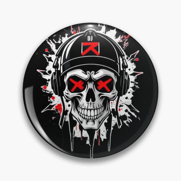 Item preview, Punk DJ Skull With Glowing Red Eyes designed and sold by UNK-Fatigues.