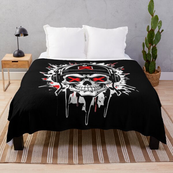 Item preview, Punk DJ Skull With Glowing Red Eyes designed and sold by UNK-Fatigues.