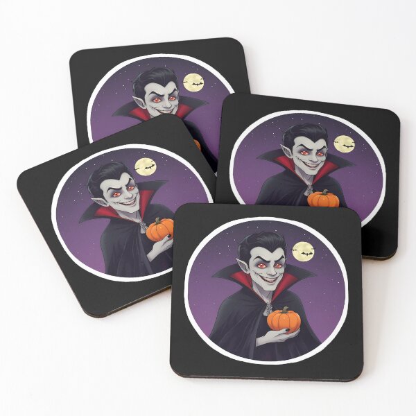 Artikelvorschau, Vampir mit Kürbis Halloween Sticker entworfen und verkauft von FestivityFinds.