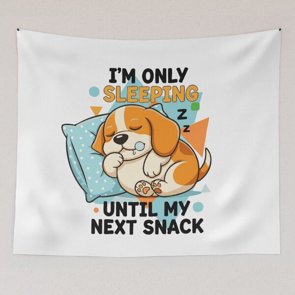 Item preview, Adorable Big-Headed Beagle Pup Loves Naps and Hilarious Typography Art designed and sold by Tong4130.