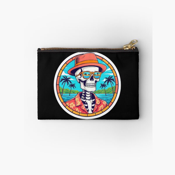 Item preview, Tropical Skeleton in Hawaiian Shirt Sticker designed and sold by FestivityFinds.