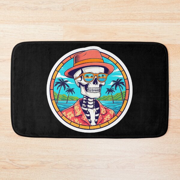 Item preview, Tropical Skeleton in Hawaiian Shirt Sticker designed and sold by FestivityFinds.