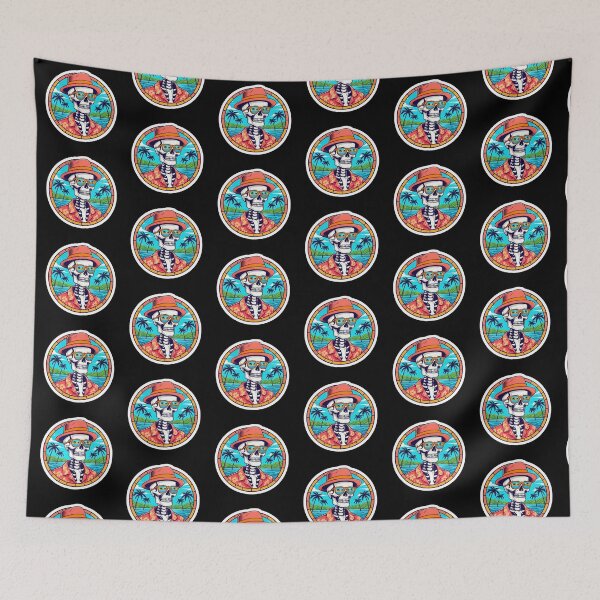 Item preview, Tropical Skeleton in Hawaiian Shirt Sticker designed and sold by FestivityFinds.