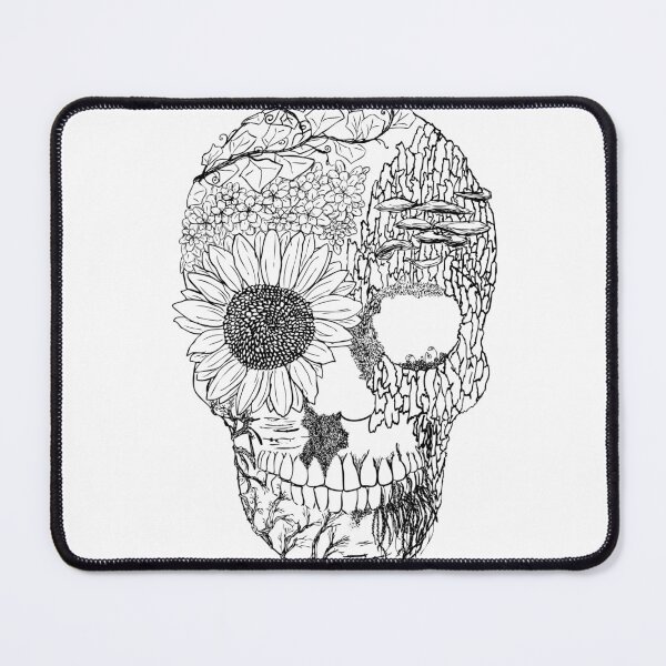 Item preview, Floral Skull Nature Line Drawing designed and sold by CivilOrangeDesigns.