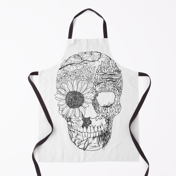 Item preview, Floral Skull Nature Line Drawing designed and sold by CivilOrangeDesigns.