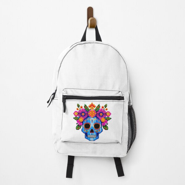 Item preview, Colorful Sugar Skull with Flowers Day of the Dead Sticker designed and sold by FestivityFinds.