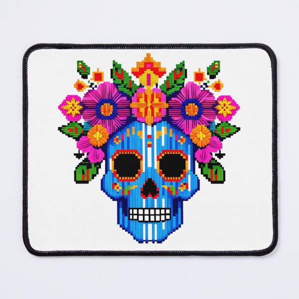 Item preview, Colorful Sugar Skull with Flowers Day of the Dead Sticker designed and sold by FestivityFinds.