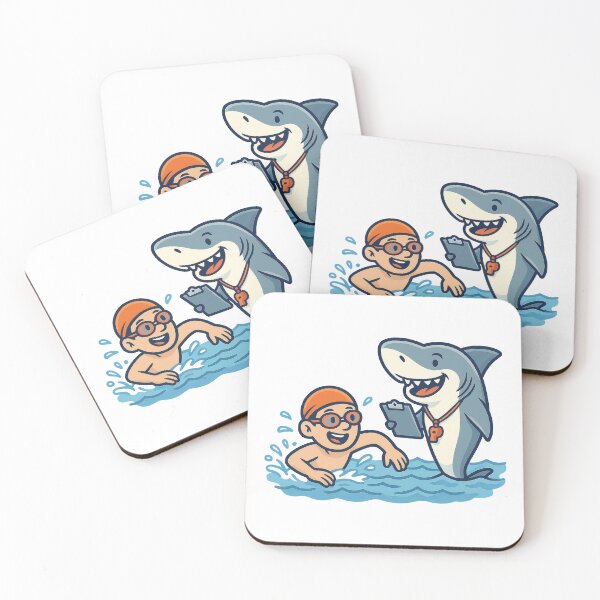 Item preview, Shark Swim Coach | Funny Swimming and Ocean Sports Design designed and sold by inkoutninja.