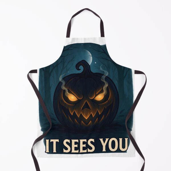Item preview, It Sees You – Glowing Halloween Pumpkin in Dark Forest designed and sold by Dezpro.