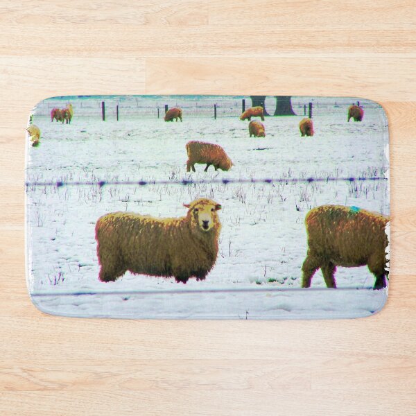 Item preview, Sheep in Snow Covered Paddocks New Zealand designed and sold by Dianne Mead.