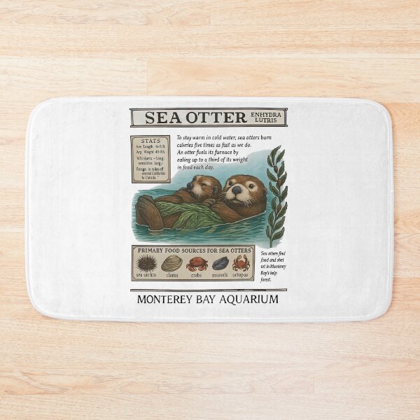 Item preview, Monterey Bay Aquarium Sea Otter Enhydra Lutris designed and sold by JaquelinDach.