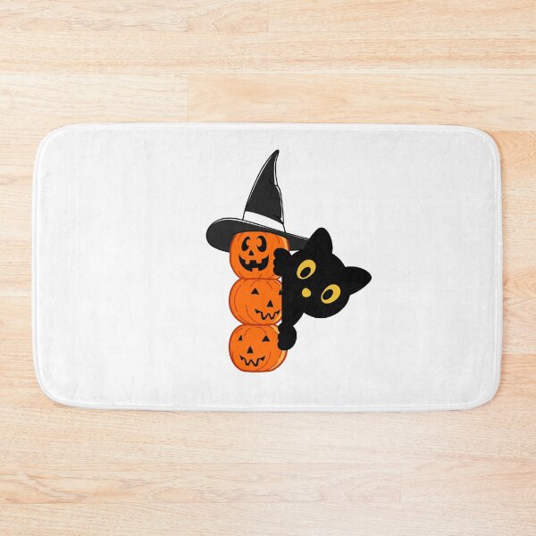 Item preview, Stacked Pumpkins and Witch Cat Halloween Sticker designed and sold by FestivityFinds.