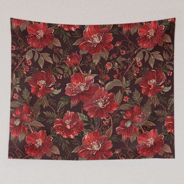 Item preview, Elegant Red Floral Pattern designed and sold by CoolPixels.