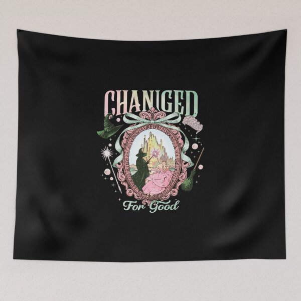 Item preview, Wicked Changed For Good Witch On Mirror Pink and Green Musical Tees, Gravity Broomstick Magic Wand designed and sold by JaquelinDach.