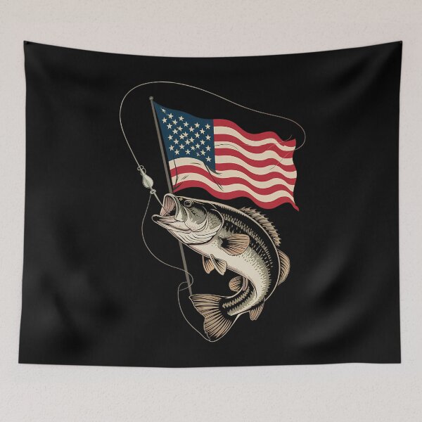 Item preview, Fishing Camouflage US American Flag Fish Fisherman designed and sold by LunaCrazeArt.