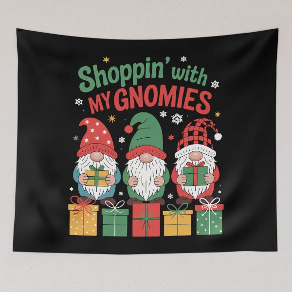 Item preview, Friday Gnomes Shopping Squad Black Family Christmas Gnomies designed and sold by LunaCrazeArt.